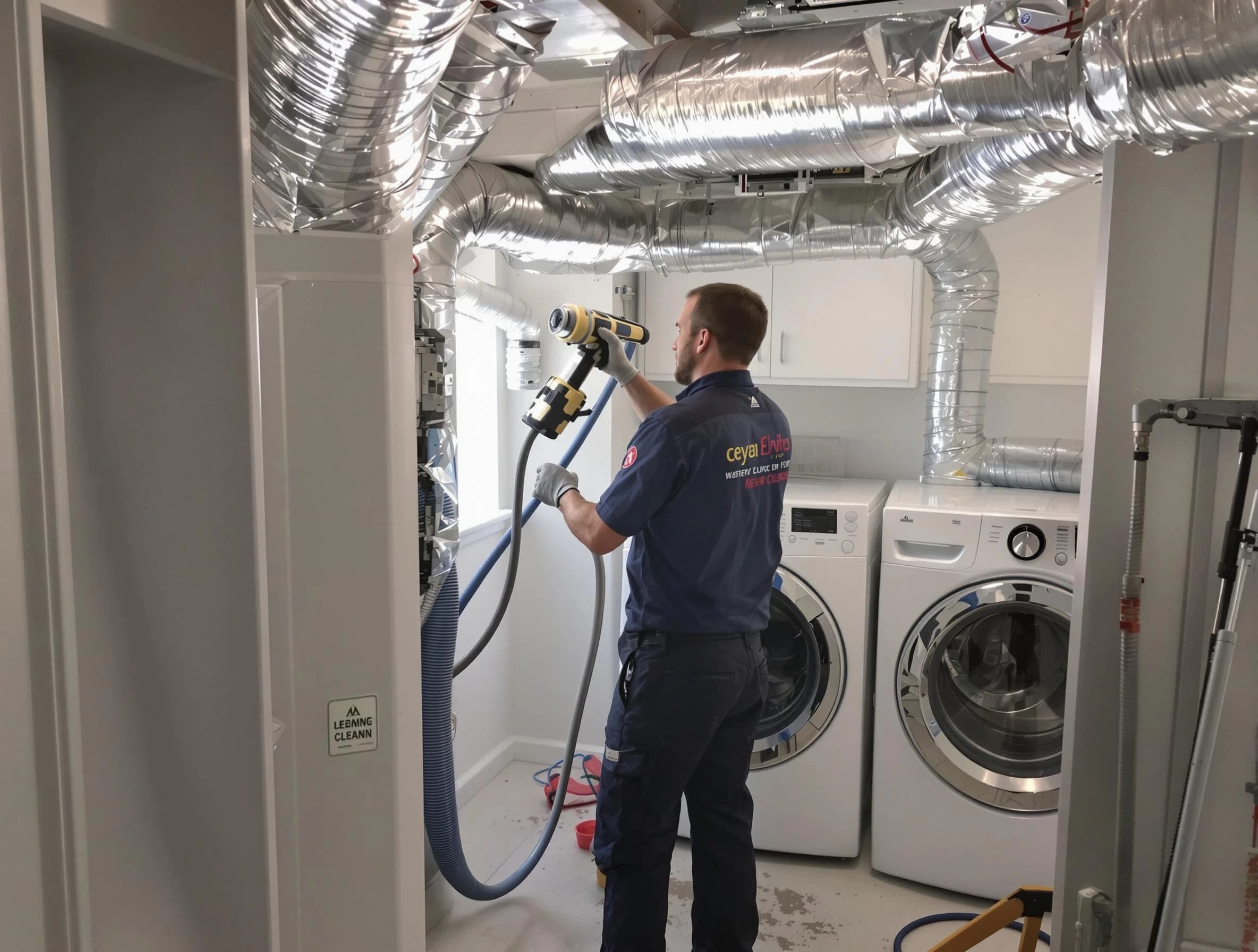 Sylacauga Dryer Vent Cleaning specialist using advanced equipment for thorough duct cleaning in Sylacauga