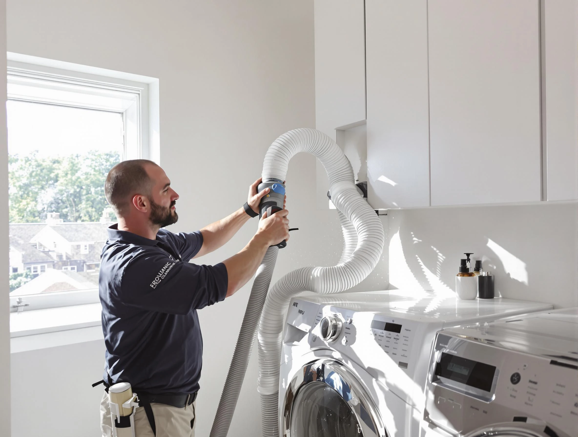 Certified Sylacauga Dryer Vent Cleaning technician performing dryer vent cleaning in Sylacauga